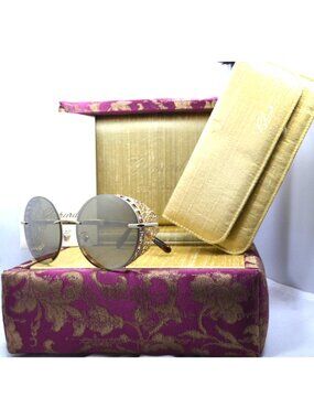 Chopard SCHC68S 300G Gold Green Round – Italy Designer Sunglasses